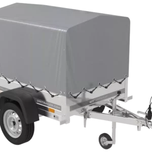 Kipper Anhänger 750 kg Garden Trailer 150 KIPP 150×106 cm [mit Hochplane, Hochspriegel und Stützrad]-Neu