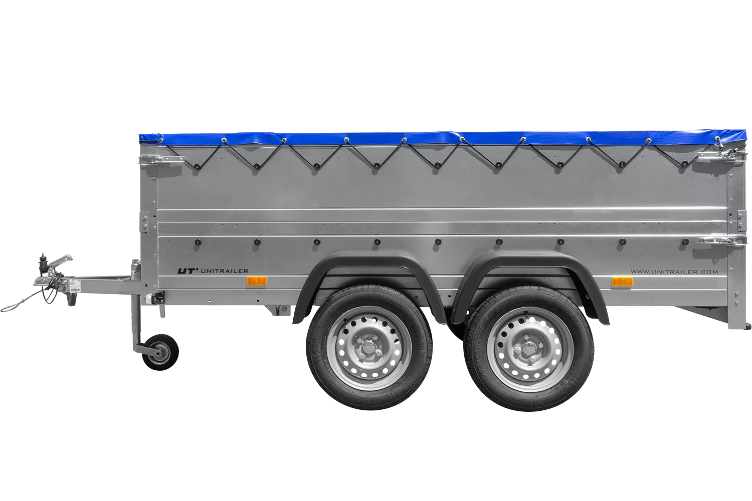 Anhänger Pkw 230×125 Garden Trailer 230 KIPP Unitrailer 750 kg mit Stützrad, Hochplane und Hochspriegel-Neu – Image 7
