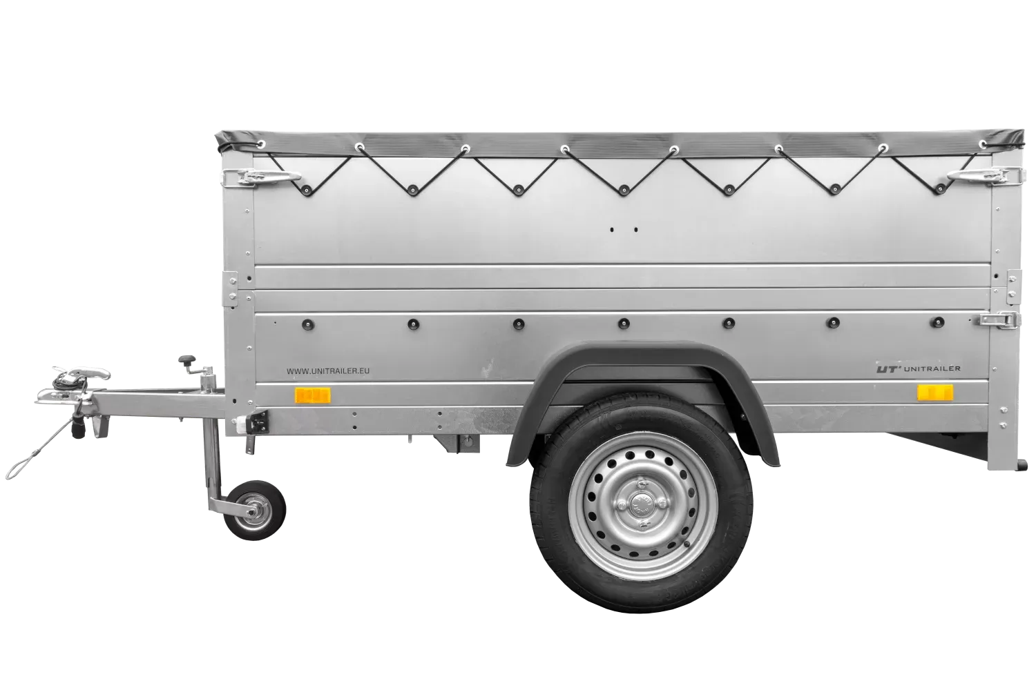 Anhänger kippbar Garden Trailer 201 KIPP mit zusätzlichen Bordwänden, Stützrad und Flachplane-Neu – Image 6