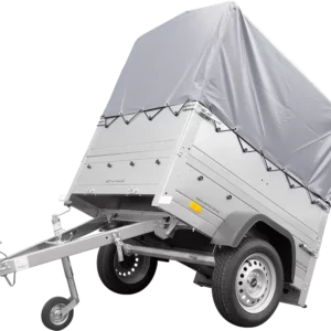 Neuanhänger Kipper ungebremst Garden Trailer 150 KIPP mit zusätzlichen Bordwänden, Stützrad, Hochplane und Hochspriegel-Neu