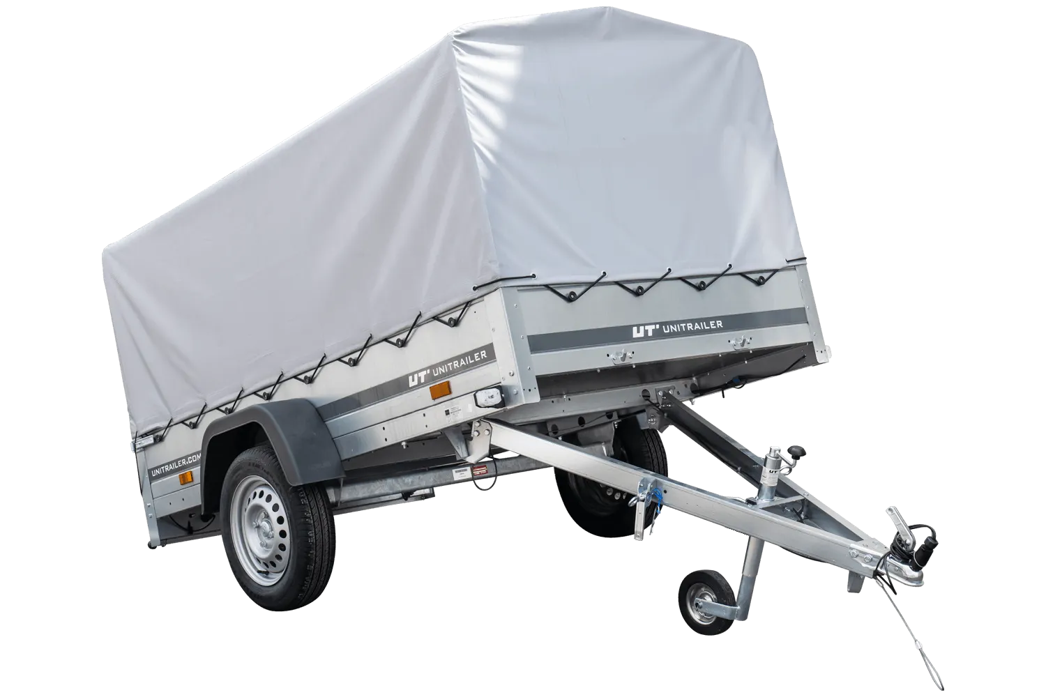 Anhänger Pkw 230×125 Garden Trailer 230 KIPP Unitrailer 750 kg mit Stützrad, Hochplane und Hochspriegel-Neu