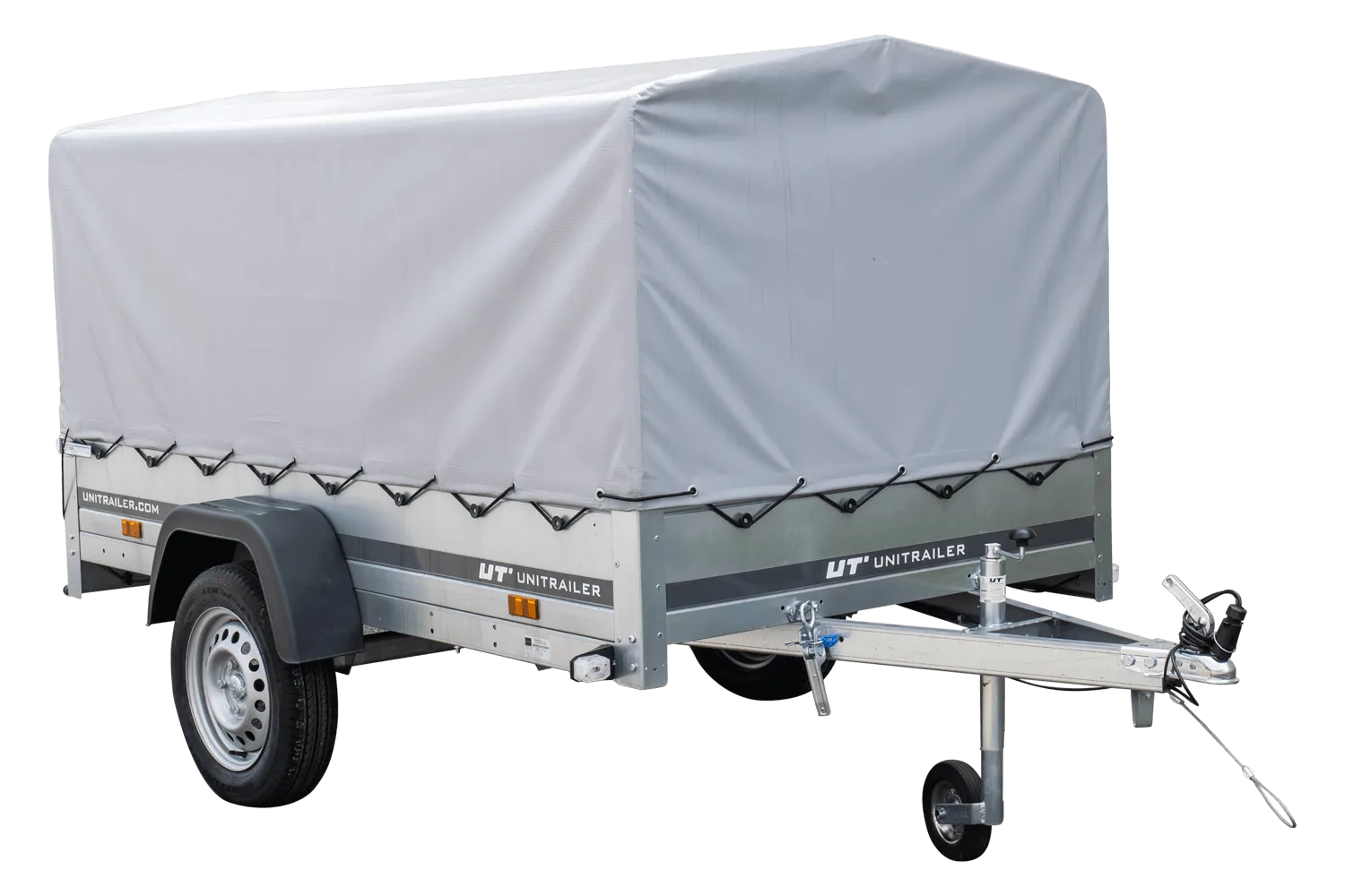 Anhänger Pkw 230×125 Garden Trailer 230 KIPP Unitrailer 750 kg mit Stützrad, Hochplane und Hochspriegel-Neu – Image 8