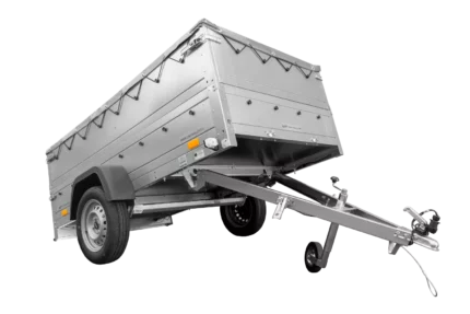 Faltbarer Anhänger Garden Trailer 230 KIPP mit zusätzlichen Bordwänden, Stützrad und Flachplane-Neu