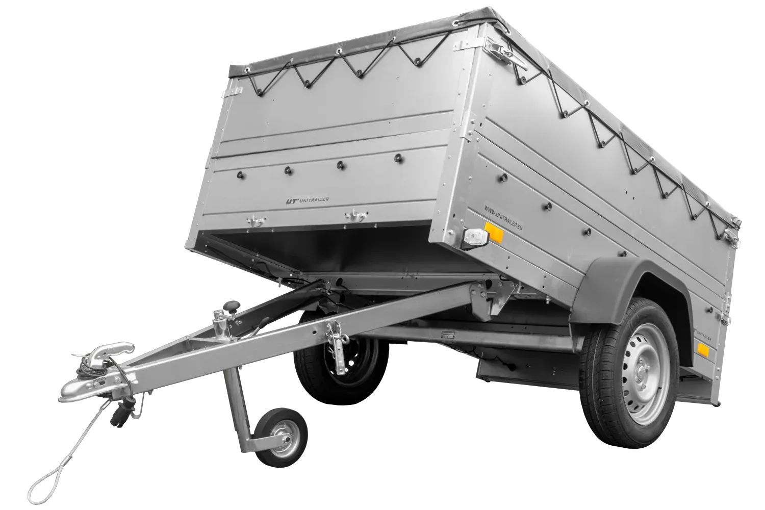 Anhänger kippbar Garden Trailer 201 KIPP mit zusätzlichen Bordwänden, Stützrad und Flachplane-Neu