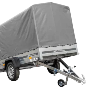 PKW Anhänger 230×125 Garden Trailer 230 KIPP Unitrailer 750 kg mit Stützrad, 110 cm hoher Plane und Hochspriegel-Neu