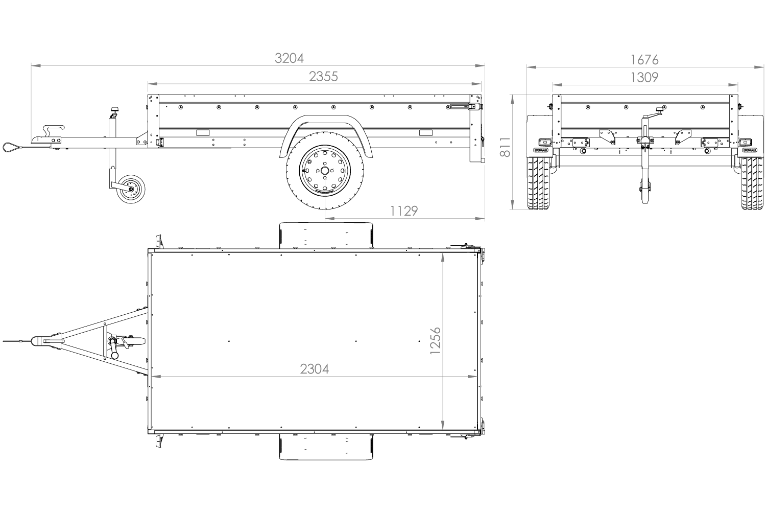Einachsanhänger Unitrailer Garden Trailer 230 FD 230 x 125 cm mit Starrdeichsel 750 KG-Neu – Image 8