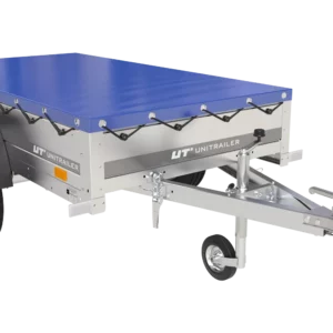 Gartenanhänger 200 Kipp mit Stützrad, H-0-Rahmen und blauer Plane-Neu