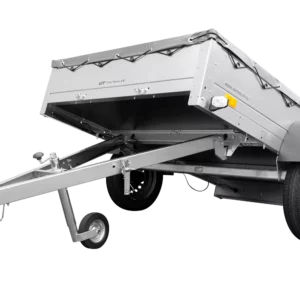 Anhänger für Pkws Garden Trailer 201 KIPP 200×125 cm 750 kg [mit Flachplane, Stützrad und Flachplaneträger]-Neu