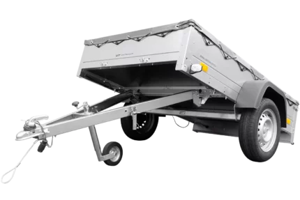 Anhänger für Pkws Garden Trailer 201 KIPP 200×125 cm 750 kg [mit Flachplane, Stützrad und Flachplaneträger]-Neu