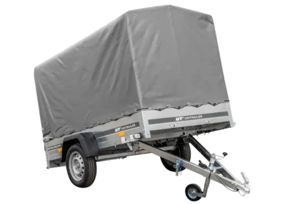 PKW Anhänger 230×125 Garden Trailer 230 KIPP Unitrailer 750 kg mit Stützrad, 110 cm hoher Plane und Hochspriegel-Neu