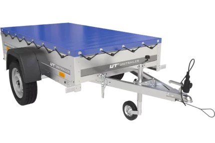 Gartenanhänger 200 Kipp mit Stützrad, H-0-Rahmen und blauer Plane-Neu