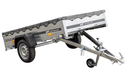 Kipper Pkw Anhänger Garden Trailer 230 KIPP [230 cm x 125 cm] mit Flachplane, Stützrad und Planenträger-Neu