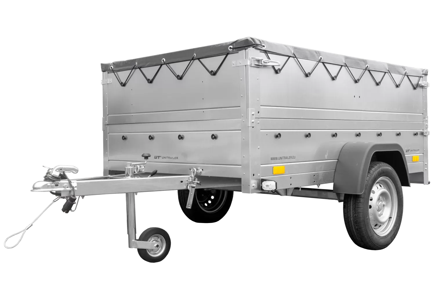 Anhänger kippbar Garden Trailer 201 KIPP mit zusätzlichen Bordwänden, Stützrad und Flachplane-Neu – Image 3