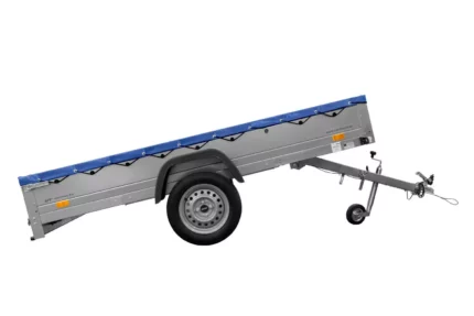 Einachs-tieflader Garden Trailer 264 Kipp Mit Stützrad, Querstreben Und Blauer Flachplane-Neu